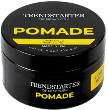 TRENDSTARTER - CLASSIC POMADE (4oz) – Light Hold - High Shine - Water-Based Pomade - All-Day Smooth Wet Look Finish - Non-Crispy Formula - Premium Hair Styling Products