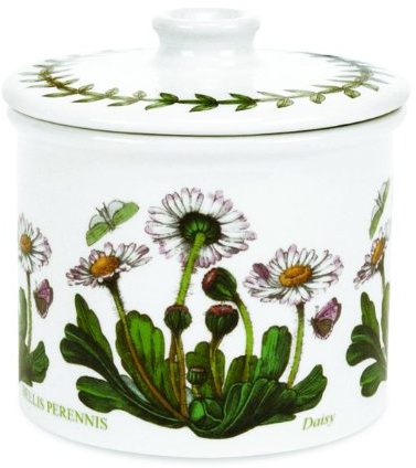 Portmeirion x Botanic Garden Sugar Bowl with Lid - Drum-Shaped Sugar Pot, Durable Earthenware, Dishwasher, Microwave & Freezer Safe, Suitable for Everyday Use