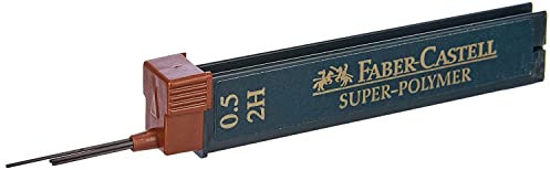 FABER-CASTELL 120512 - Feinmine Super Polymer, Härtegrad 2H, 0.5 mm, 12 Stück