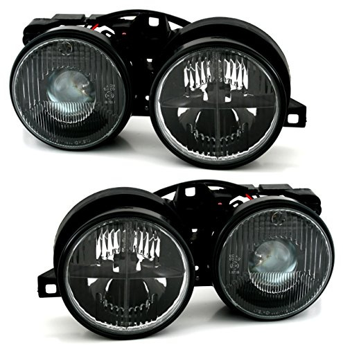 Scheinwerfer Set Schwarz mit Fadenkreuz für 3er BMW E30 (11/1982-10/2094) | Aftermarket, Tuning, Halogen, H1, manuelle + elektrische LWR, Anschluss über Stecker,