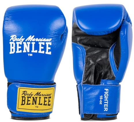 BENLEE Boxhandschuhe aus Leder Fighter, Blue/Black, 08 oz