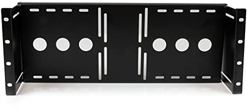 StarTech.com 4U Universal VESA LCD Monitor Mounting Bracket for 19-inch Rack or Cabinet - TAA Compliant - Cold-Pressed Steel Bracket (RKLCDBK), Black, 17.7cmx84.2cmx10.8cm