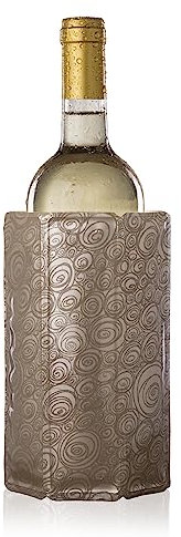 Vacu Vin Rafraîchisseur Flexible - Réutilisable - Platine - Chaussette Réfrigérante pour Bouteilles Standard - Solution Isolante