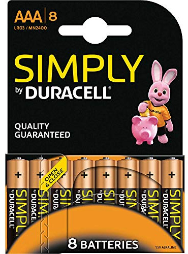 Duracell MN2400 Simply Batteries AAA LR03 Pack of 8