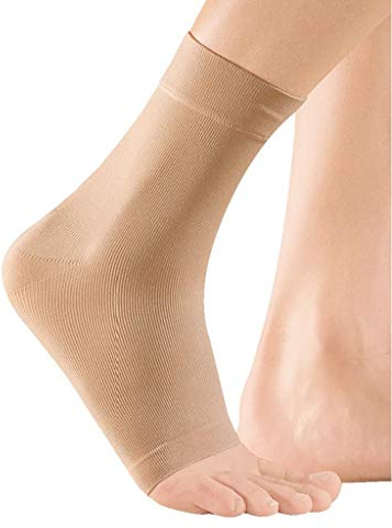 medi Zweizug Knöchelbandage - Fußbandage unisex - Größe VI - Bandage zur Sprunggelenk-Weichteilkompression - Beidseitig tragbar -caramel