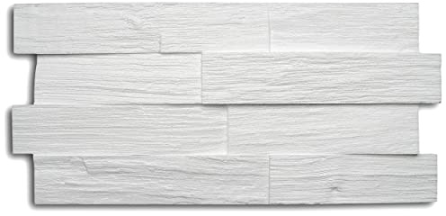 Decosa Creativpaneel Wood (Holz-Optik) - 12 Packstücke à 5 Steine 20 x 50 cm (= 6 qm) - Holzoptik aus EPS in weiß