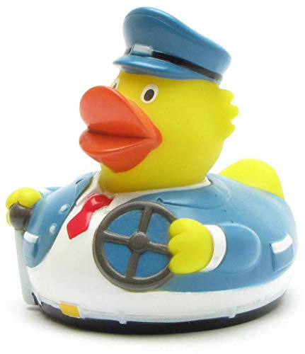 Duckshop I Badeente Busfahrer I Quietscheente I L: 7,5 cm I Quietscheentchen I Geschenk für Fahrzeugführer I Präsent Sammler
