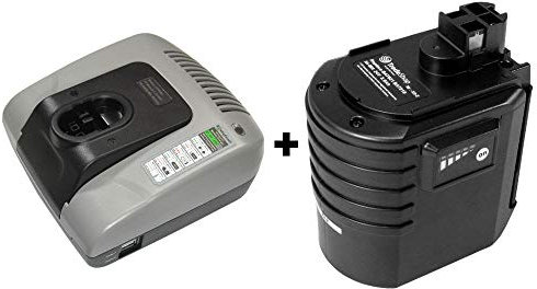 Set: batteria caricatore + Ni-MH 24 V 3000 mAh batteria compatibile con Bosch martello perforatore 11225 VSR gbh24vfr gbh24vre 0611225703, BTI BHE 24 VRE, compatibile con Würth ABH 20 Sle 0702 320 2