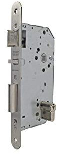 Tesa Assa Abloy 20306RAI Cerradura De Embutir Para Puertas De Madera Con Cilindro Inoxidable Entrada 60 mm, Frente Redondo 2030