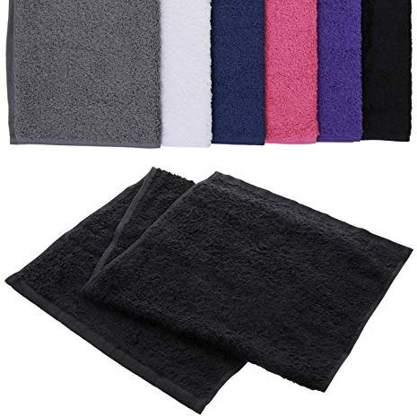 aztex 100% Cotton Deluxe Gym Towel, 30 x 90cm - Black