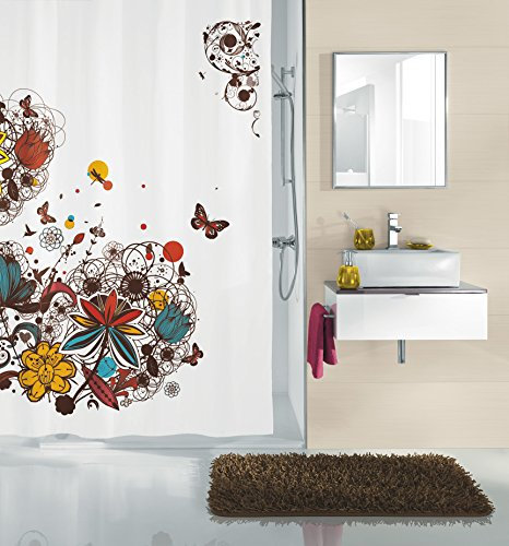 Kleine Wolke 5218148305 Duschvorhang Crazy Flower, 180 x 200 cm, Multicolor