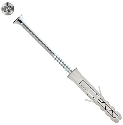 Wkret-Met 200Stück 6x30 Dübel+Schraube/Senkkopf