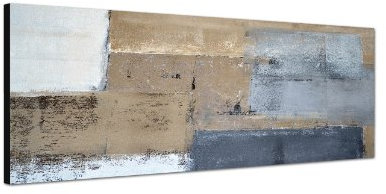Augenblicke Wandbilder Keilrahmenbild Wandbild 150x50cm Malerei Kunst abstrakt grau braun