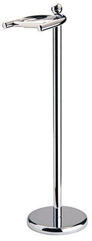 Taylor & Brown Freestanding Chrome Toilet Tissue Paper Roll Holder Stand Compact Organiser with Weighted Base
