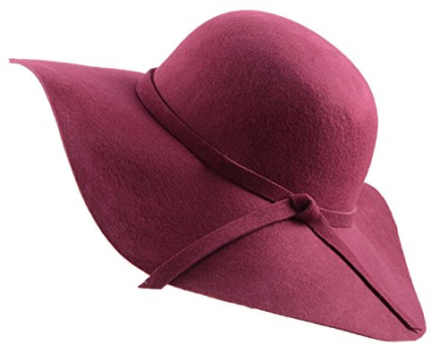Urban Coco Women's Foldable Wide Brim Felt Bowler Fedora Floopy Wool Hat