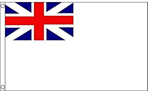 AZ FLAG Bandiera Regno Unito Insegna navale White Squadron 150x90 cm | Uso interno ed esterno bandiera decorativa UK naval ensign doppie cuciture e bordi rinforzati con occhielli metallici
