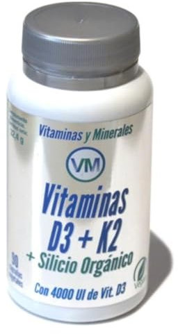 YNSADIET Vitamina D3, Vitamina K2 - Silicio Orgánico - 90 Cápsulas