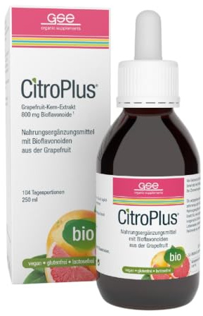 GSE CitroPlus 800 - Grapefruitkern Extrakt, 250 ml Grapefruit Tropfen in BIO-Qualität, reich an Bioflavonoide, 100% pflanzlich, vegan und ohne Zusatzstoffe