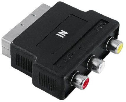 Hama 00122241 Video-Adapter (3X Cinch-Kupplung auf SCART-Stecker) schwarz