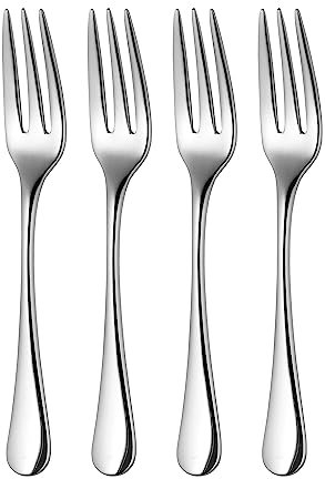 Robert Welch Radford Bright Cutlery Pastry Fork, Set of 4. Made from Stainless Steel. Dishwasher Safe.