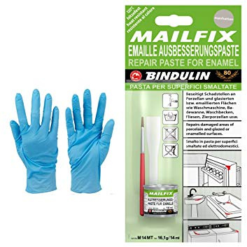 Mailfix Ausbesserungspaste für Emaille 16,1 gr. Dose inkl. Pinsel & Spachtel (manhattan)