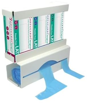 Duo Glove and Apron Dispenser White Plastic