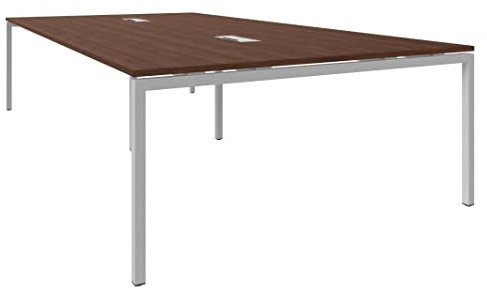 Weber Büroleben GmbH NOVA Konferenztisch 320x164cm Nussbaum mit ELEKTRIFIZIERUNG Besprechungstisch Tisch, Gestellfarbe:Silber