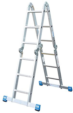 KRAUSE lek510 Gelenk Universalzufuhr, 4 x 3 Trittleiter, 3.45 m/1.75 m/0.95 m Höhe, 3.55 m/1.8/0.95 m Länge