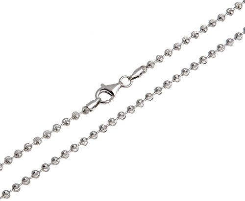 3mm Kugelkette, geschliffen- echt 925 Silber, Länge 38-120cm…