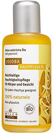 Wilco Natur Bio Jojoba Öl - 100 ml Flasche - 100% pur & naturrein - Kontrollierte Naturkosmetik, vegan