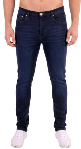 Island Trading Men's Skinny Jeans - Stretchable Denim - Grey, Dark Blue, Blue Stonewash, Black - Sizes 28-42 Waist - 30-36 Inseam