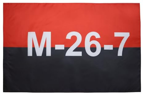 AZ FLAG Bandera Cuba Movimiento 26 de Julio 150x90 cm Poliéster 100D Funda | Uso interior y exterior Enseña de la revolución cubana costuras dobles y bordes reforzados con funda para mástil