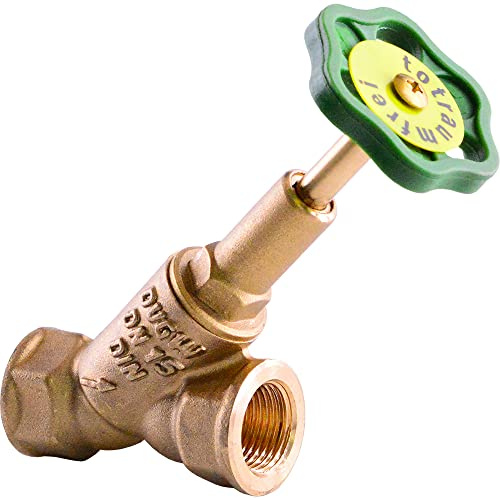 Fittingstore - Schrägsitz-Muffen-Absperrventile (Freistromventile), DVGW geprüft PN 10, Kugelhahn Wasser (Rp 1/2)