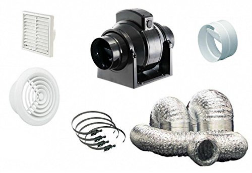 Manrose MF100 Timer Back Draught Bathroom Fan Kit 4 (MF 100)