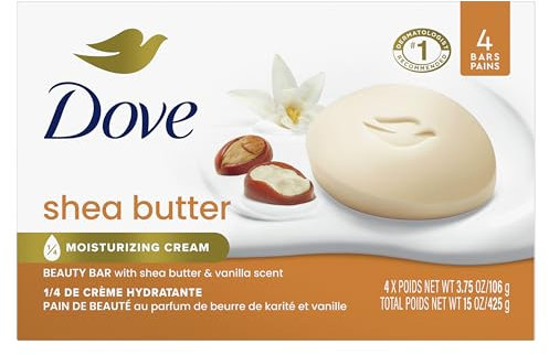 Dove Beauty Bar Soap Shea Butter 4 Count 3.75 oz