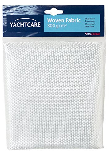 Yachtcare Glasgewebe - Flächengewicht 300G/M² - Weiß | Inhalt 1M² | Hochwertiges Verstärkungsmittel für Reparaturen mit Polyesterharz und Epoxidharz