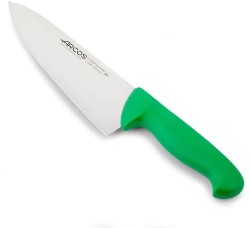 Arcos Couteau de Chef en Acier Inoxydable Nitrum 200 mm – Couteau de Cuisine Polyvalent Professionnel avec Poignée Ergonomique en Polypropylène – Vert, Série 2900
