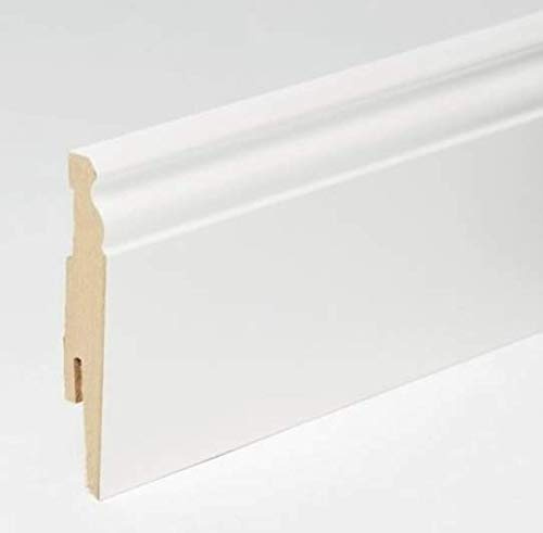 Battiscopa Vittoriano H:70 Bianco in MDF - Asta Da 260 Cm Pavimento laminato
