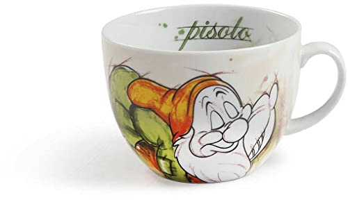 Egan Tazza Colazione Collezione Disney 7 Nani. Oggetto Realizzato in Porcellana di Colore Verde e Bianco. Dimensione: 9X12X14,5 cm. La referenza è PWS03/1PI