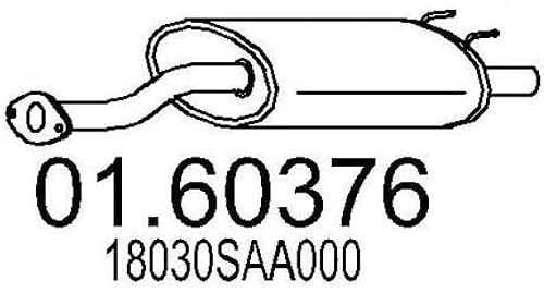 MTS 01.60376 Endschalldämpfer Kompatibel mit HONDA Jazz II Schrägheck GD, GE3, GE2