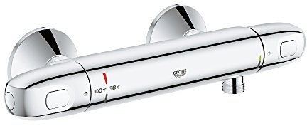 GROHE 34150003 Grohtherm 1000 2-Handle Thermostatic Shower Valve Trim, Starlight Chrome
