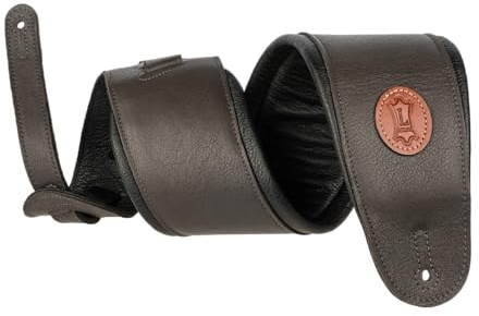 Levy's Leathers Ledergurt für Gitarre oder Bass | Breite 11 cm | Dunkelbraun | (MSS2-4-DBR)