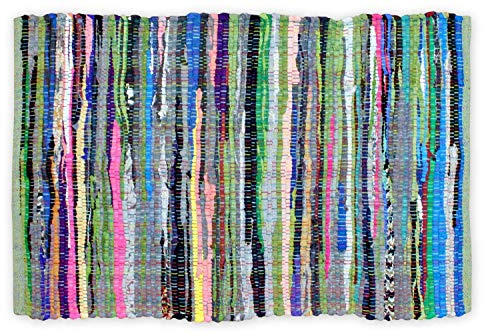 DII Chindi Home Collection Handwoven Multicolor Area Rag Rug, 20x31.5