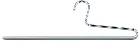 5 Stück MAWA KH Konfektions-Hosenbügel, Kleiderbügel aus 4,6 mm Rundstahl, verchromt, rutschhemmend, 38 cm Breite, silberfarben
