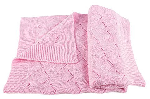 Love Cashmere Girls 100% Cashmere Baby Blanket - Baby Pink - hand made in Scotland