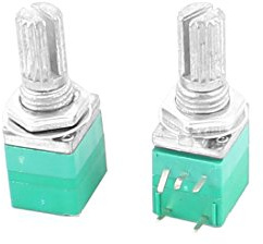 sourcingmap 2pcs B50K 50K Ohm 6mm pieds Shaft moleté potentiomètre rotatif réglable avec Commutateur