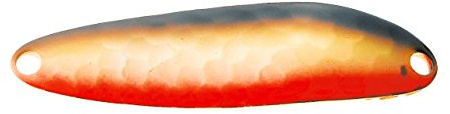 TIEMCO 310801007306 Spoon, Lightning Wobbler, 2.2 inches (56 mm), 0.2 oz (7 g), Hammered Gold/Black/Orange #306