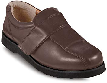 Chums Men's Leather Wide Fitting Shoes with Padded Ankle Support | (G) Width Wider Opening for Easy Access & Touch Fastening for Comfortable Fit