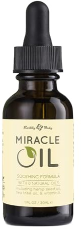 Earthly Body Miracle Oil, 1 fl oz - Olio di Melaleuca 100% naturale, Olio di Semi di Canapa e Vitamina E - Idratante, Calma le Irritazioni della Pelle - Senza Glutine, 100% Vegano