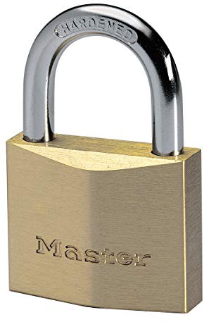 Master Lock 2840EURD nyckelhänglås med extratjock mässingsstomme, guld, 6,2 x 4 x 1,6 cm